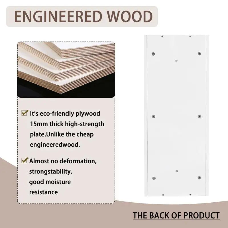 12 Inch Wall-Mounted Bathroom Storage Rack, Floating Design, Easy Assembly