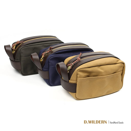 Men hand caught oilwax canvas toiletry bags restoring ancient ways Wrist Wrap Purses On Carry Travel Storage Bag Male Cluthes