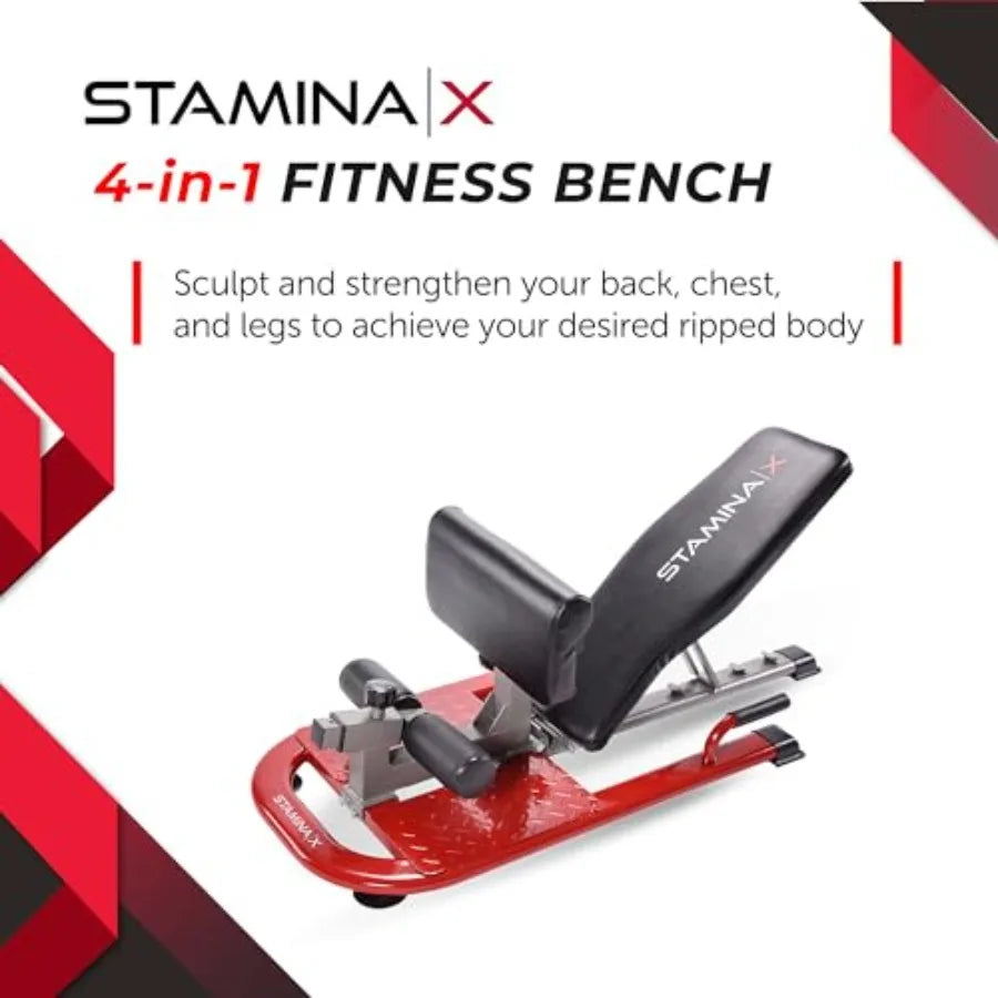 4in1 Adjustable Weight Capacity Fitness Bench with Foldable Design and Smart Workout App Integration Ideal for Home Gym Workout