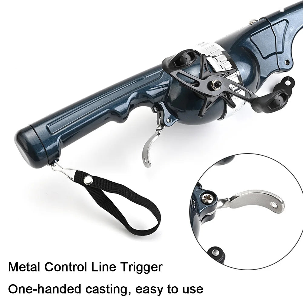 Portable Folding Fishing Rod with Reel Line Fishing Pole Carbon Fiber Spinning Rod for Outdoor Fishing Gifts for Men