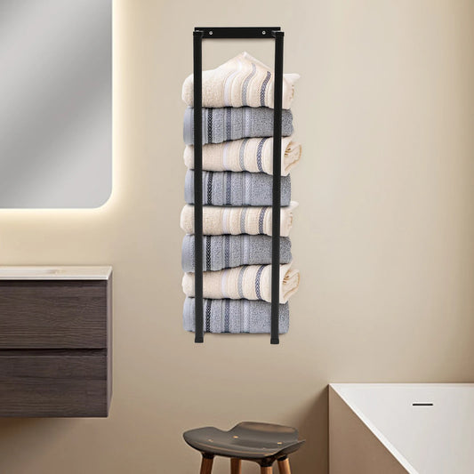 Towel Rack for Bathroom, Towel Storage Wall Mounted Bath Towel Holder for Folded Large Towel Washcloths, Bathroom Organize