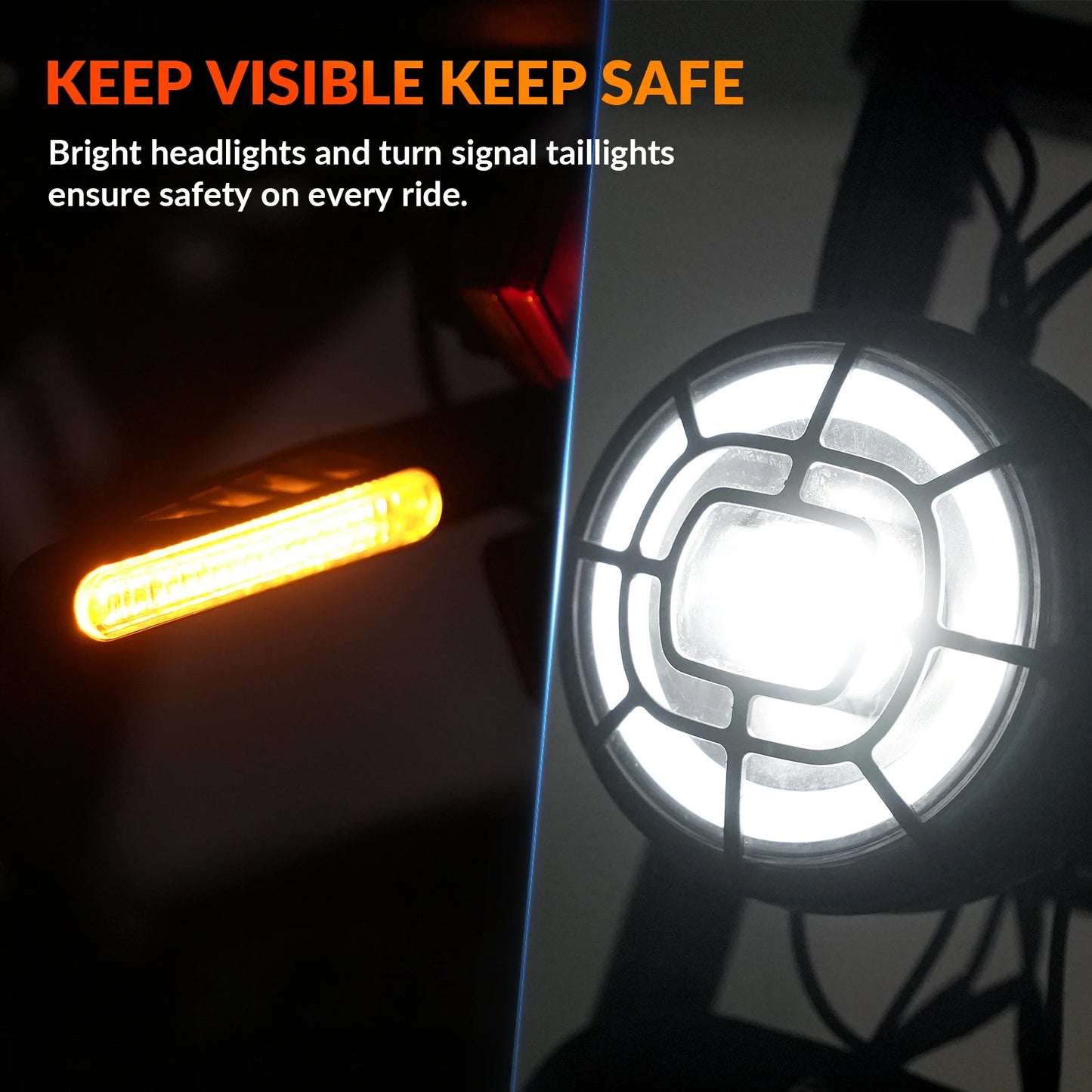 5TH WHEEL Knight Electric Bike for Adults, 1500W Peak Motor, 28MPH & 55Mile Range, 20" Electric-Motorcycle, Full Suspension