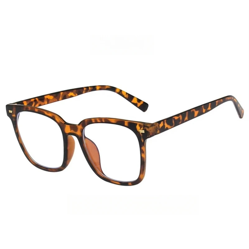 Large Frame Glasses, Anti-blue Transparent Lenses, Retro Classic Casual Women's Sunglasses, Suitable for Daily Reading