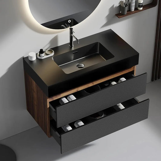36" Floating Bathroom Vanity with Sink,Modern Wall-Mounted Bathroom Vanity with Ample Storage Sturdy Wood Frame, Luxury Cabinet