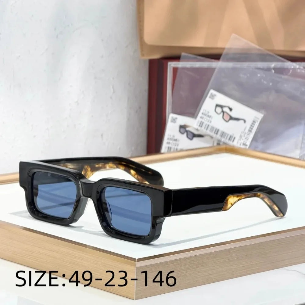 2025 Ins ASCARI Thick Acetate Sunglasses Men Classical Small Face Japan Handcrafted Designer UV400 Polarized Eyewear with Case