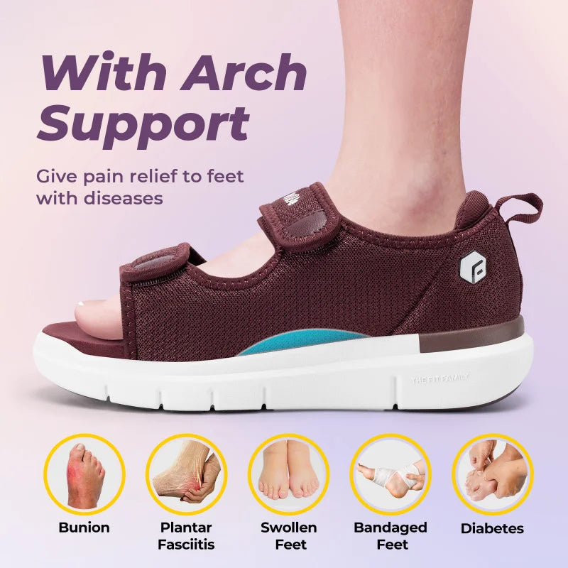 Clearance Sale：Women'S Sandals Diabetic Wide shoes With Arch Support Adjustable Straps Lightweight Casual Women Flat Shoe