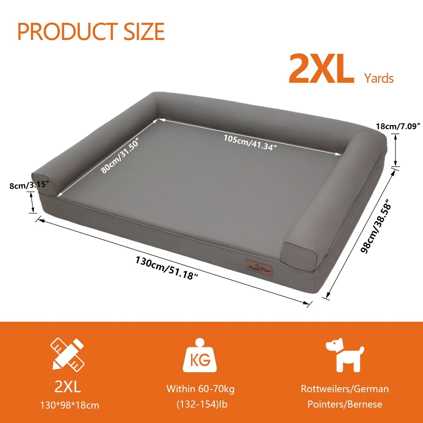 M-2XL Microfiber Leather Dog Bed Sofa Couch Bed with Supportive Bolster and Foam Base Pet Sleeping Bed for All Breed