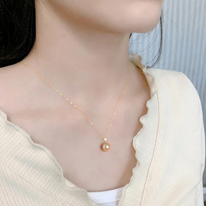 XF800  18K Gold Natural South Sea Pearl Jewelry Set Au750 Pendant Earrings  Fine Jewelry Party Gifts  For Women T427