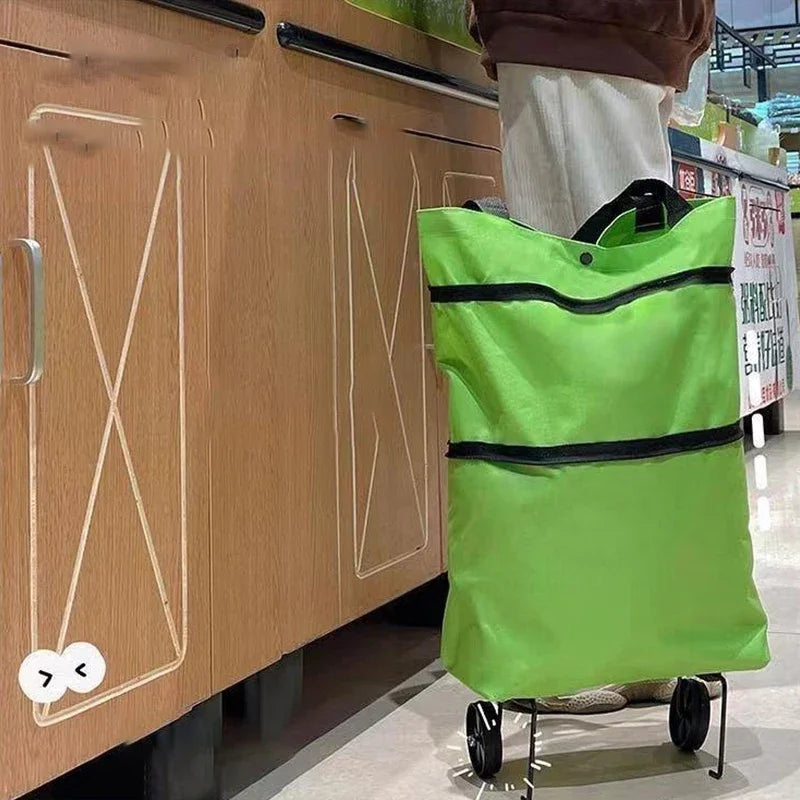Convenient Folding Portable Wheels Handbag Waterproof Supermarket Shopping Trolley Weight 25 Kg