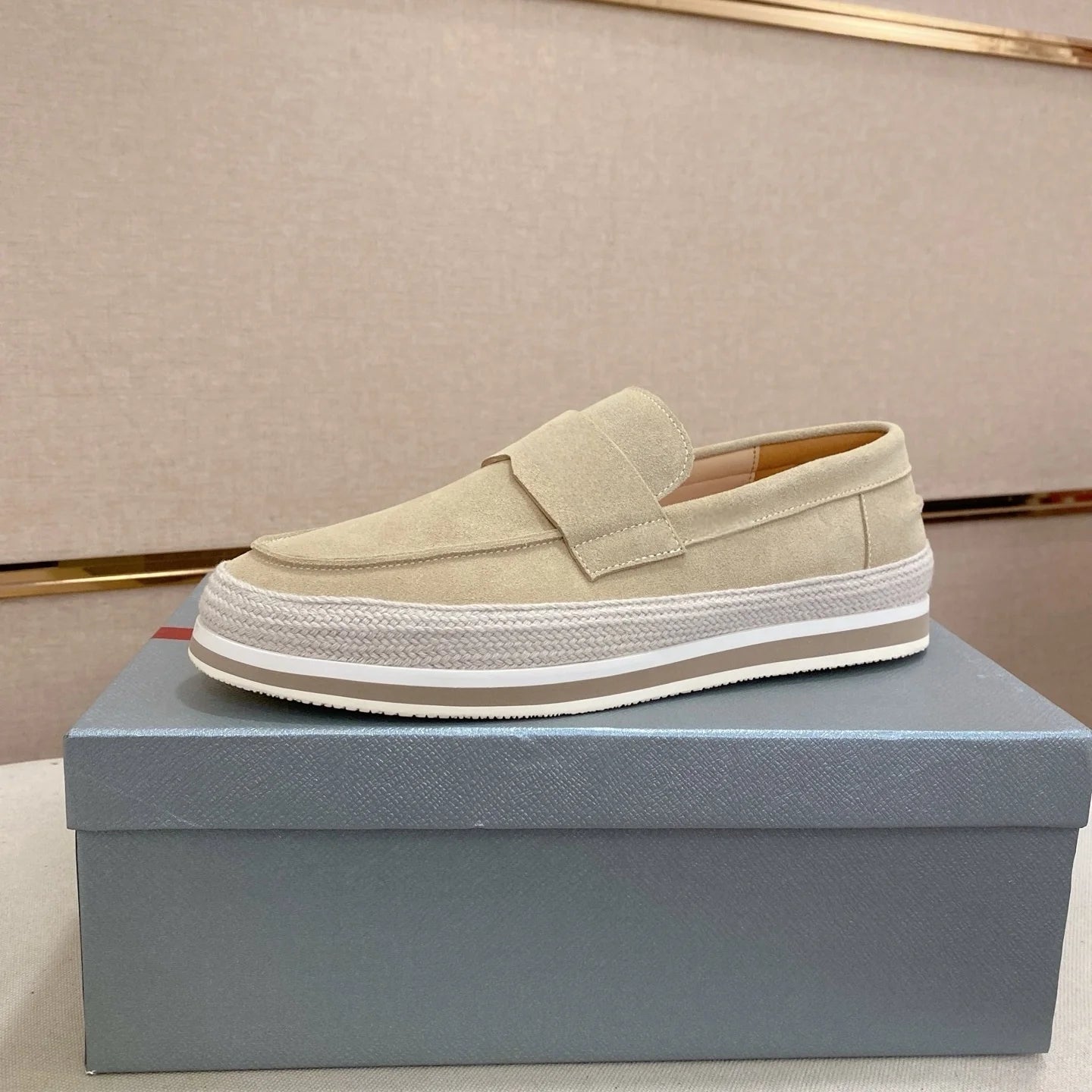 Men's Women loafers retro straw sole slip-on shoes versatile casual slip-on shoes