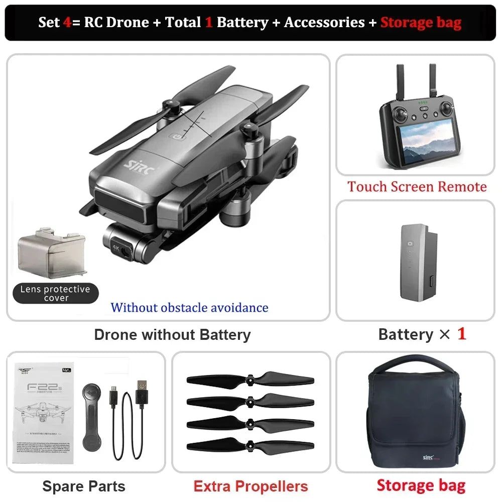 SJRC New F22 S3 PRO Drone 4K HD Professional Camera GPS  5G WiFi EIS Brushless FoldableQuadcopter FPV 3-Axis Gimbal RC Dron