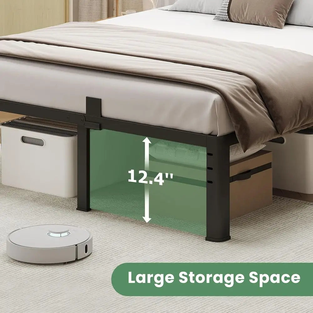 14 Twin XL Metal Bed Frame with Round Legs, 3,500 lbs Capacity, Easy Assembly, No Box Spring Needed