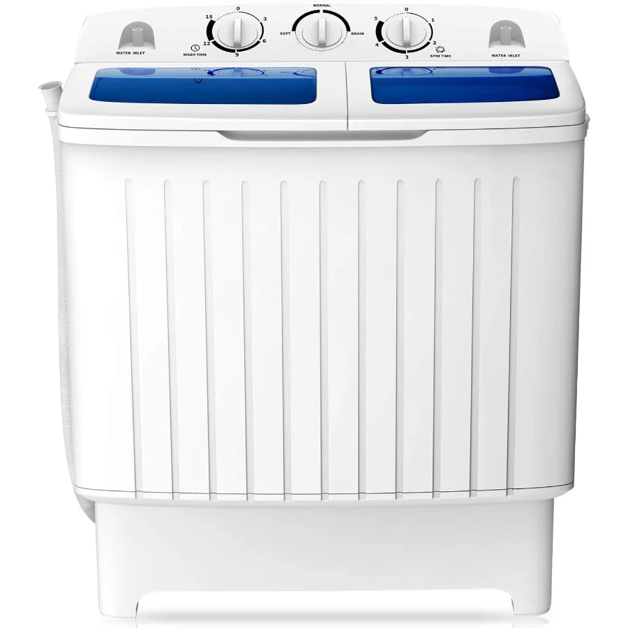 Portable Washing Machine Twin Tub with 20 Lbs Total Capacity Featuring Compact Laundry Washer 12 Lbs and Spinner (8 Lbs) Durabl