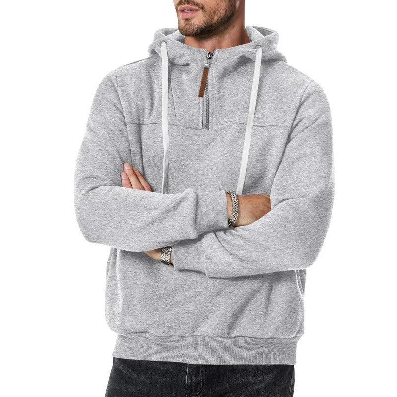 2025 cross-border men's clothing wholesale fleece sleeve autumn and winter casual hooded new sweater
