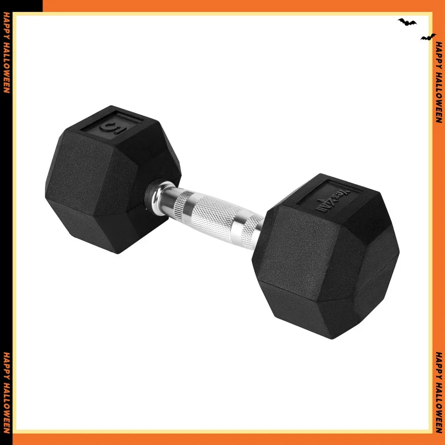 Chrome Hex Dumbbell - 5LB Non-Slip Grip Hand Weight for Home Gym Fitness