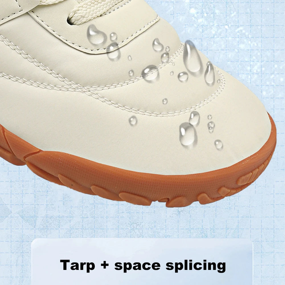 Winter Snow Boots Waterproof Cold-Proof Trekking Shoes Anti Slip Warm Lined Booties Minimalist Ankle Boots for Outdoor Travel