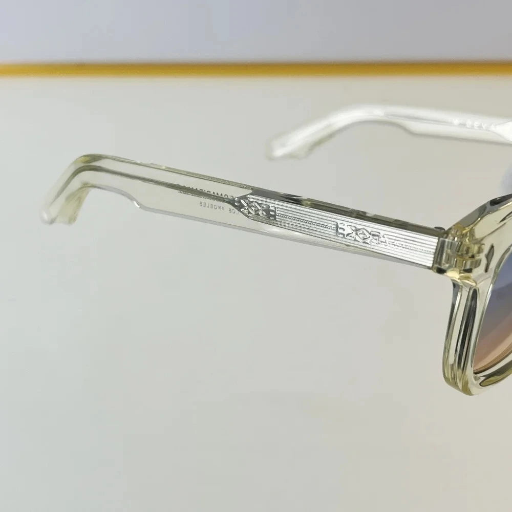 DEVAUXI Retro Round Acetate Glasses - Designer Prescription Eyewear for Men & Women, Top Quality Myopia  with Uni