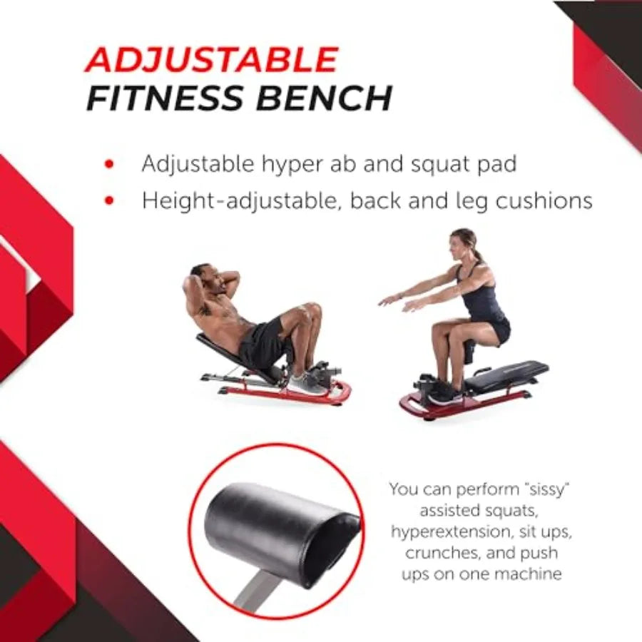 4in1 Adjustable Weight Capacity Fitness Bench with Foldable Design and Smart Workout App Integration Ideal for Home Gym Workout