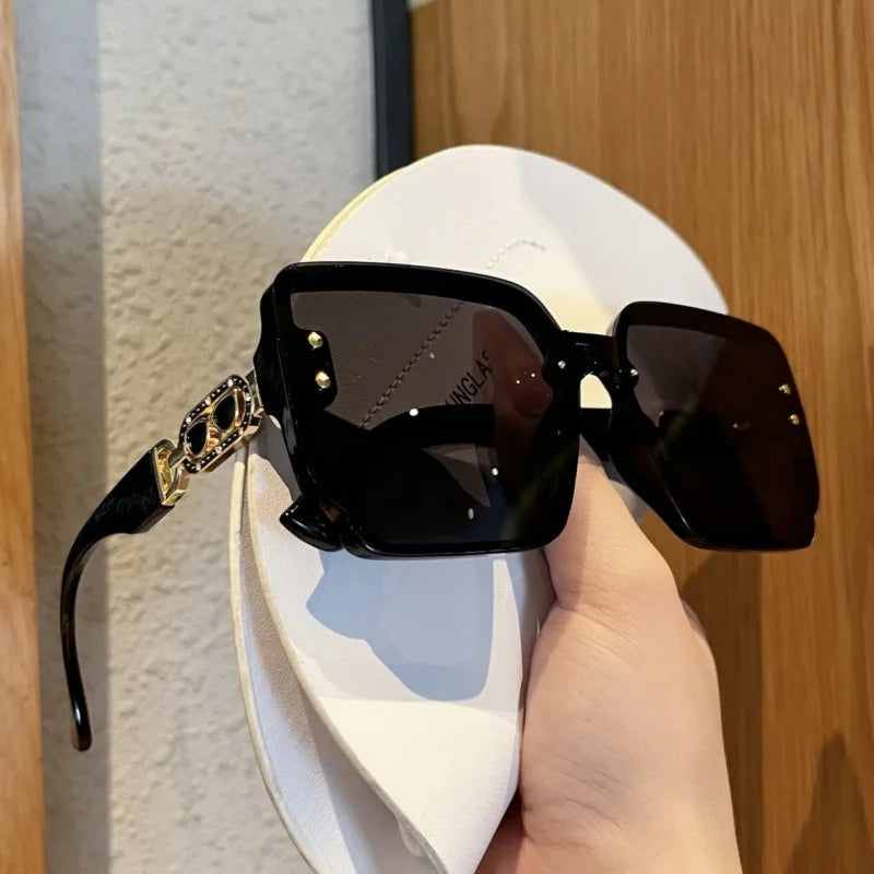 Women's Sunglasses High-definition Light Luxury Rectangular Frame Sunglasses Fashionable Trendy Eyeglass Frames and Sunglasses