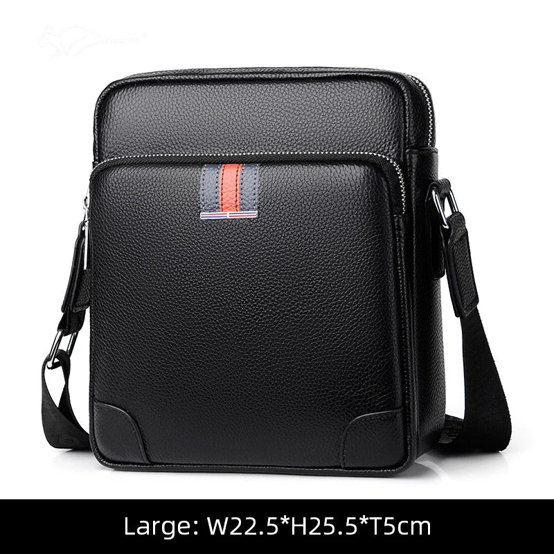 Famous Brand Small Men's Bag Genuine Leather Men Shoulder Bag Messenger Bag Fashion Business Man Crossbody Bag Cowhide Briefcase