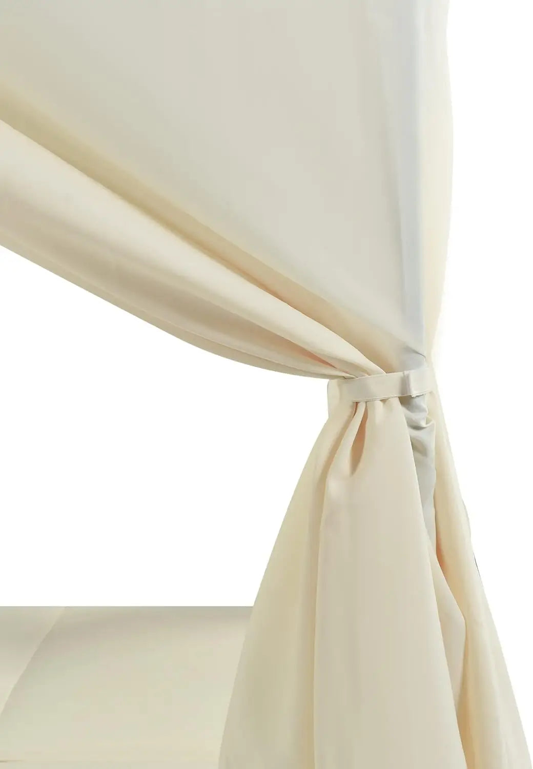 Outdoor Canopy Bed Patio Daybed Sunbed with Retractable Canopy Rattan Sun Lounger Patio Loveseat Sofa Set with Curtains Garden F