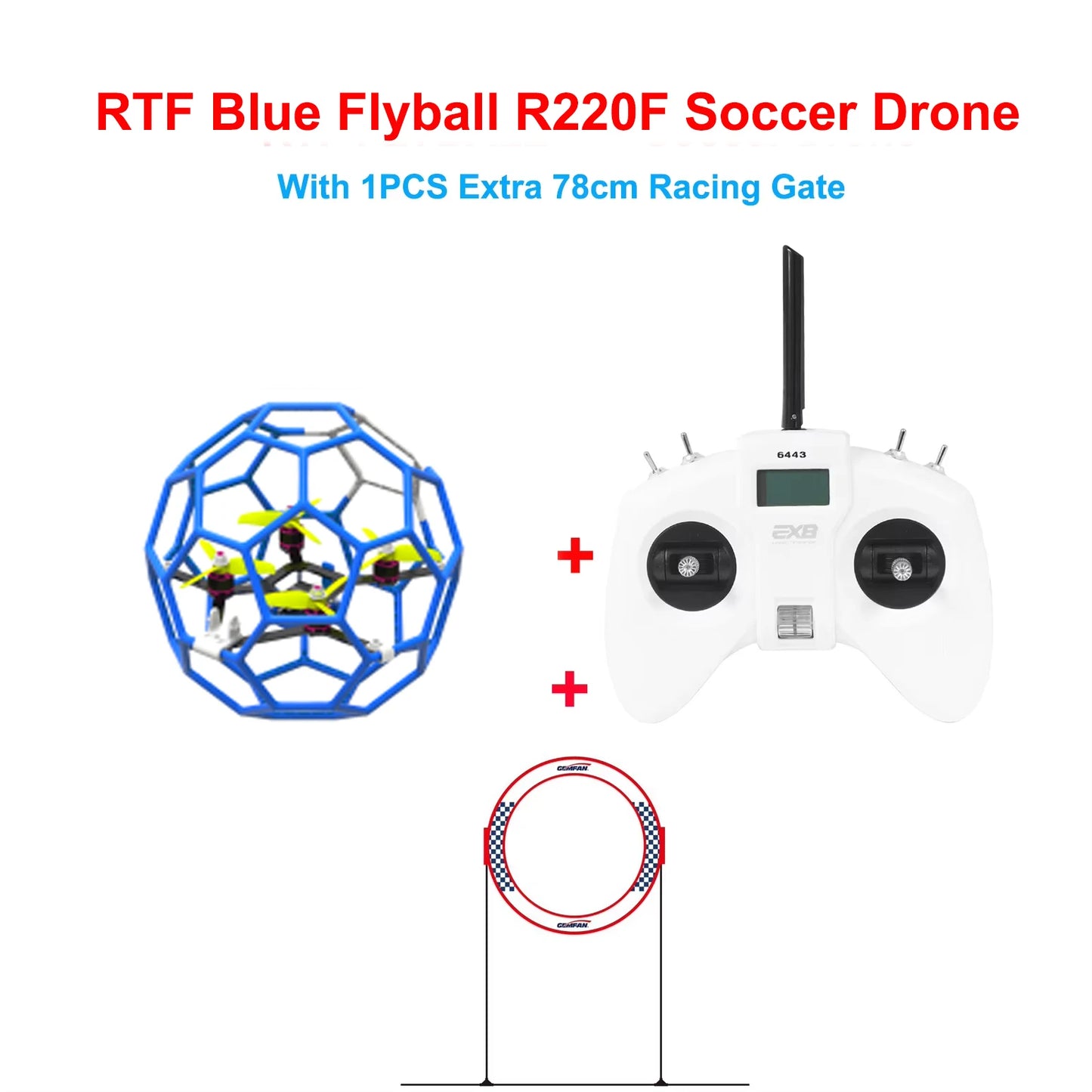 LDARC RTF Flyball 220 Soccer Drone Fly Ball with 2.4G 8CH Radio Transmitter AC900RX 78cm Racing Gate F4 4S Flying Quadcopter Toy