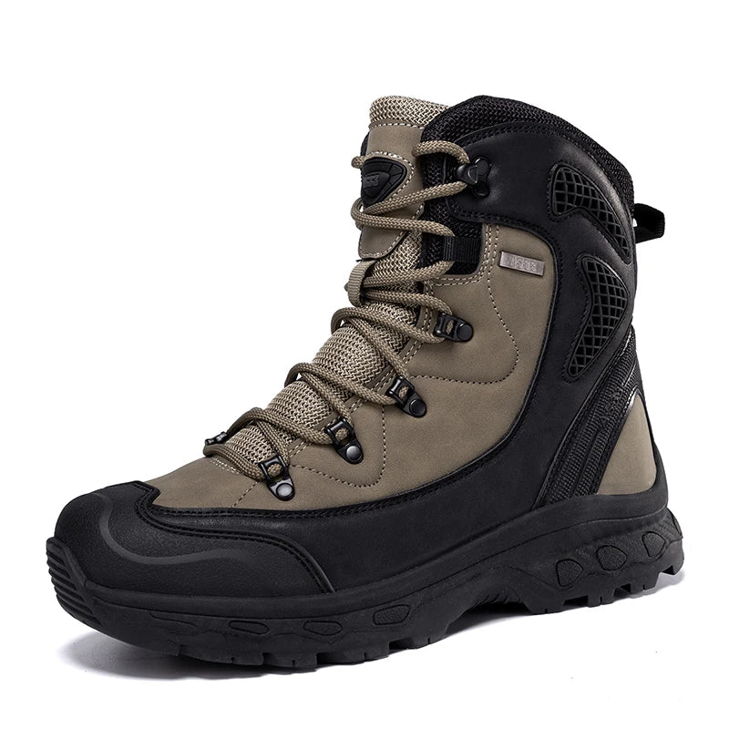 Men's mountain climbing motorcycle boots, outdoor hiking boots, fashionable boots