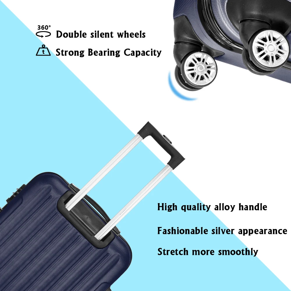 3-in-1 Multifunctional Large Capacity Traveling Storage Suitcase Luggage Set Navy Blue Large capacity suitcase Chaoliu suitcase