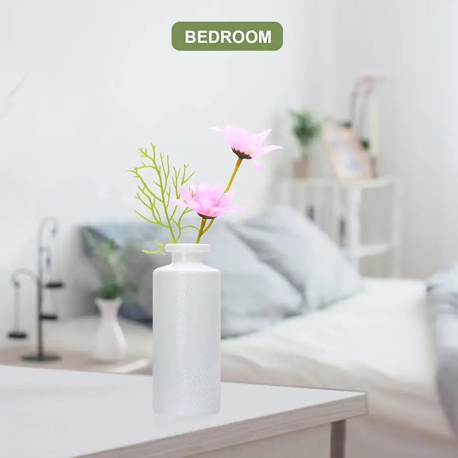 Glass Bud Vase Set in Bulk, 9pcs Mini Vintage Flower Vases for Wedding,White Relief Vase for Centerpieces,Home Table Flower Deco