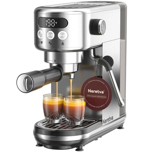 Espresso Machine 20 Bar, Super Compact Espresso Maker Stainless Steel Professional Coffee Machine Espresso with Power Steam amp