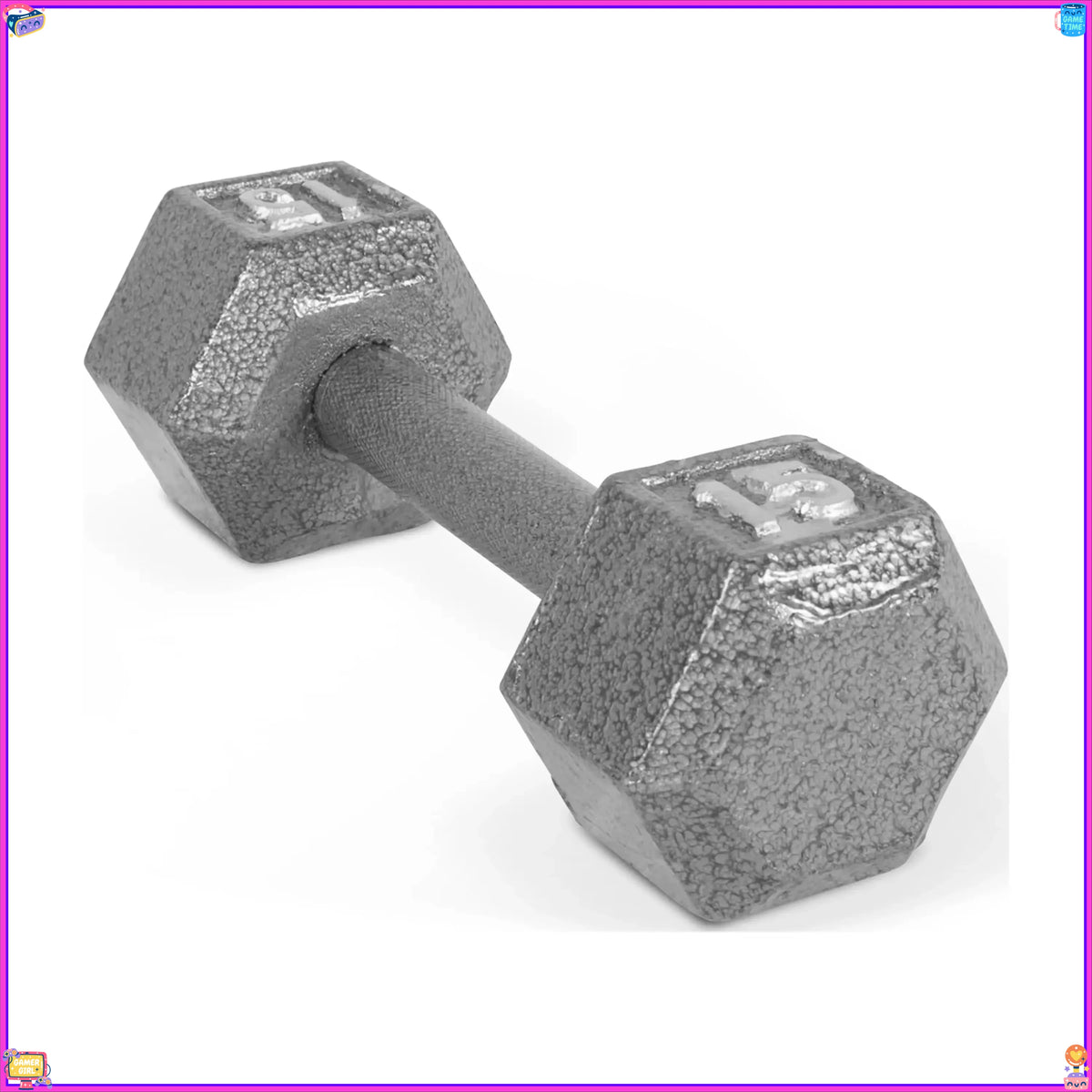 15lb Hex Dumbbell Cast Iron Weight - For Home Gym Strength Training - Perfect for Men & Women Fitness Workouts