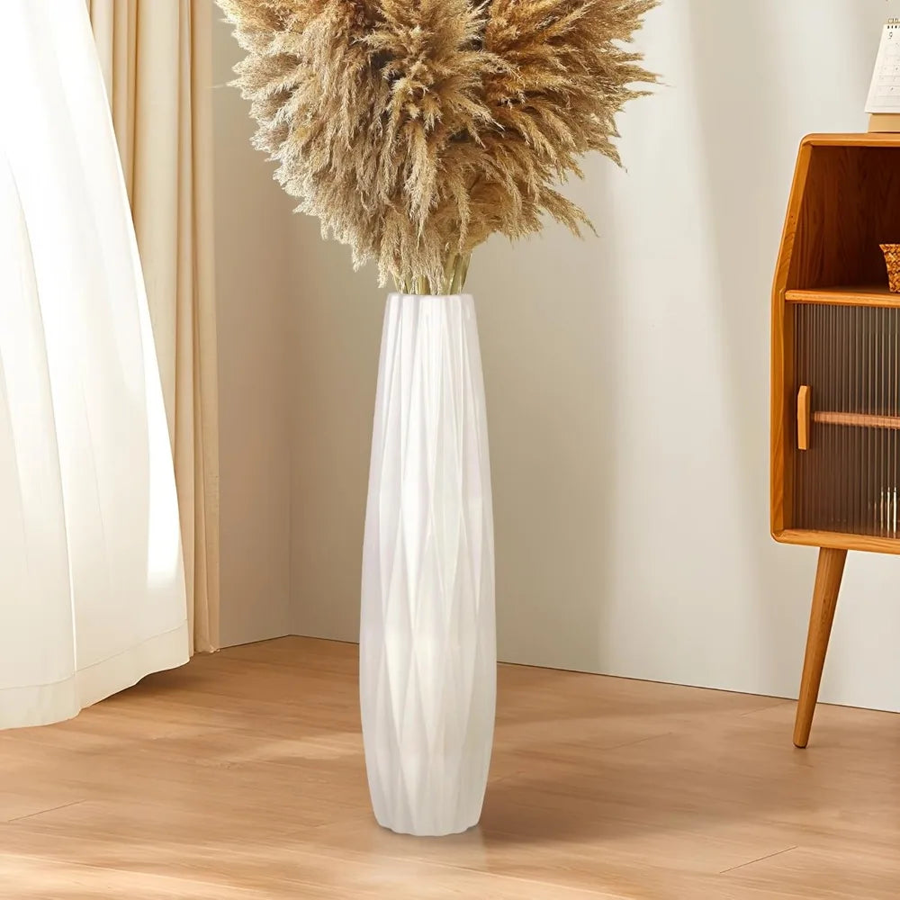 Large Decorative Ceramic Floor Vase 24 Inches Tall for Home Living Room Centerpieces, Table Decor, and Shelves