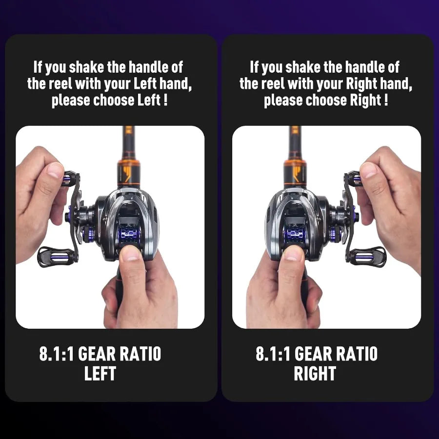 4.76oz Ultralight Finesse Baitcasting Fishing Reel with 8+1BB for Super Smooth Performance 7.1:1 8.1:1 Gear Ratio Ideal for Cas