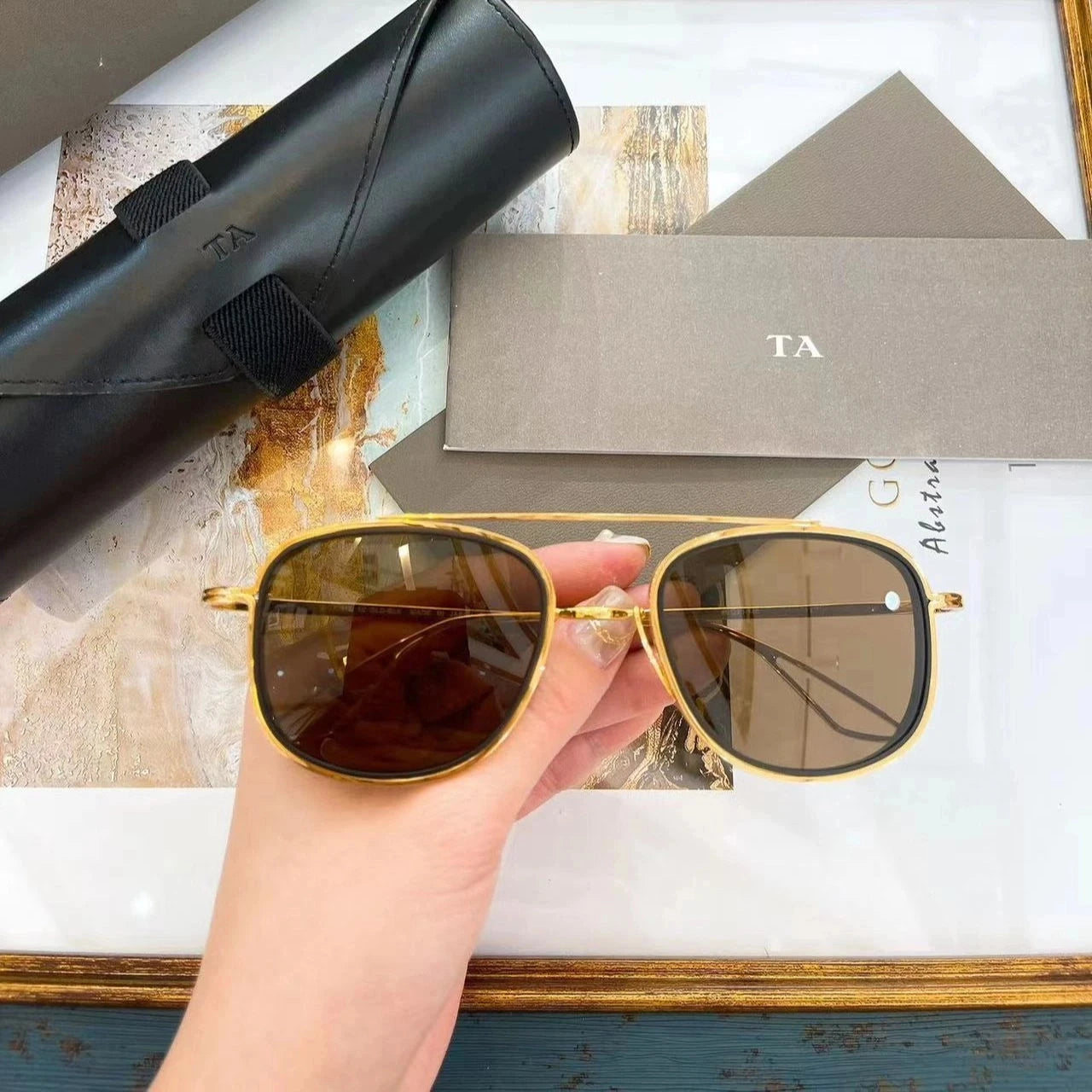 Authentic For DIYTA DT DTX-118 Fashion Dark Green Lenses Men Women Sun Glasses Luxury Alloy Frame Male Couple Eyewear With Box