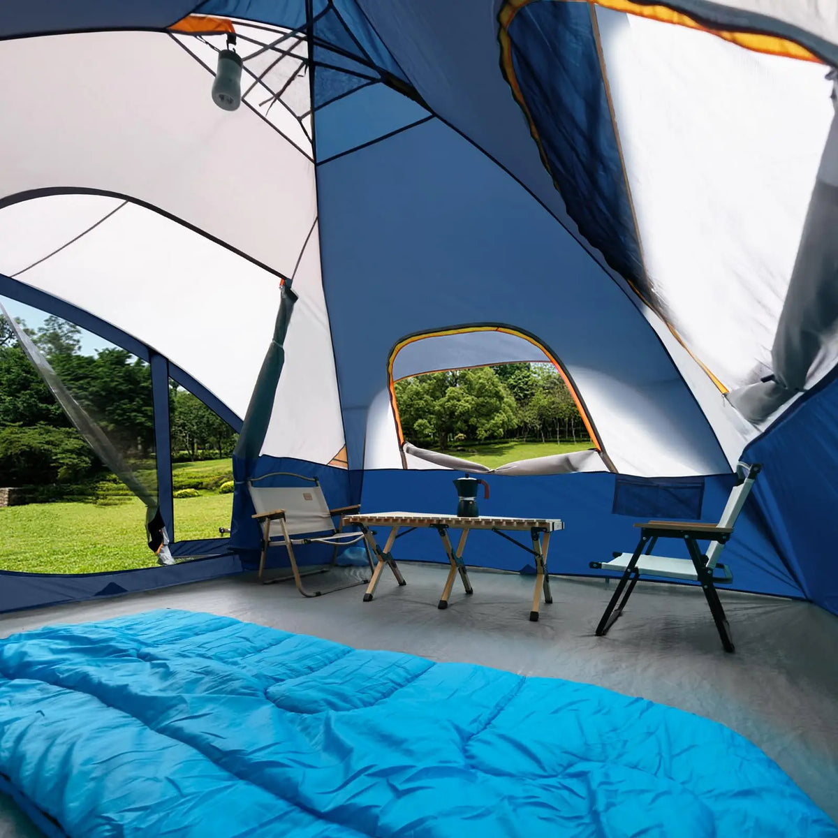 Camping Tent with Screen Room, Portable 6 Person Camping Tent, Family Dome Tent for Camping Outdoor - 14'x11'x72''(H)