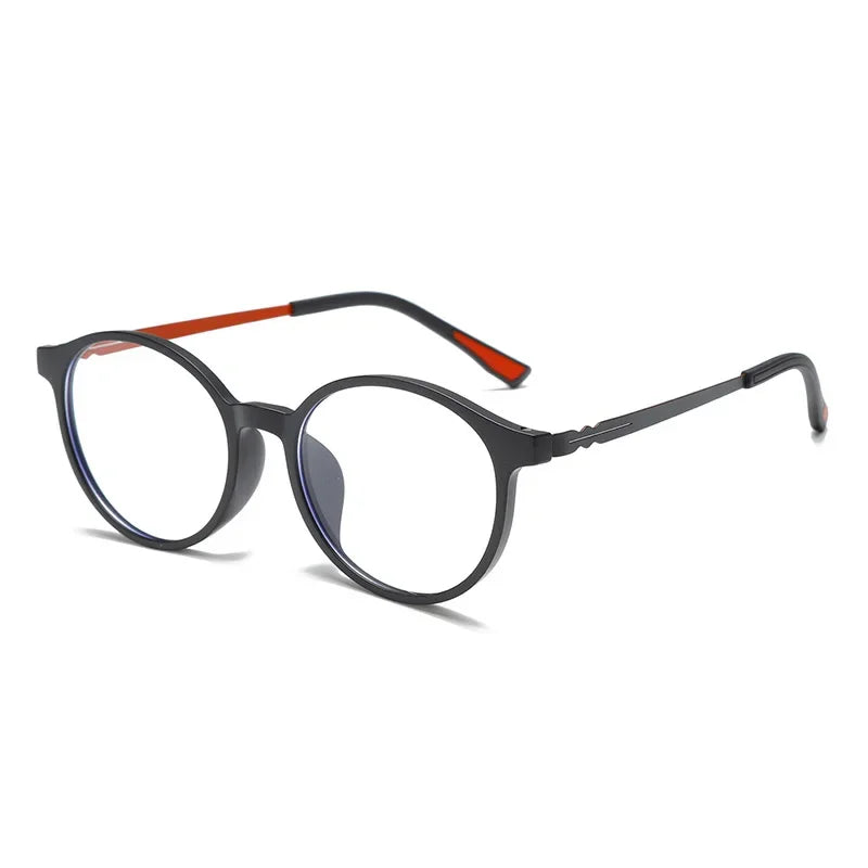 Retro UltraLight Rubber Titanium Anti Blue Light Photochromic Reading Glasses for Men and Women Fashion Round Presbyopic Glasses