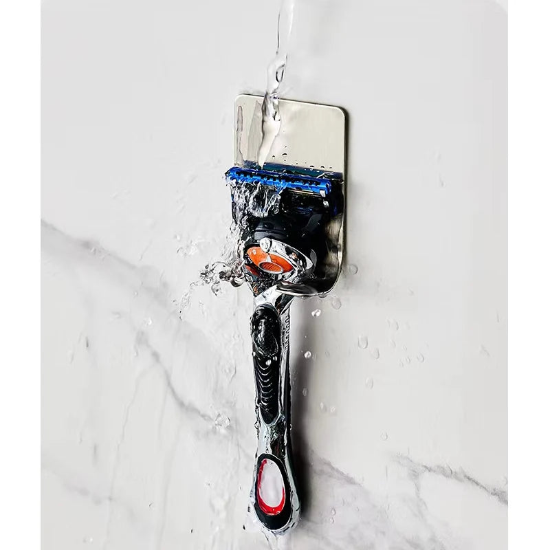 Bathroom 304 Stainless Steel Razor Holder Storage Hook Wall  Men Shaving Shaver Shelf Punch Free Razor RackBathroom Accessories