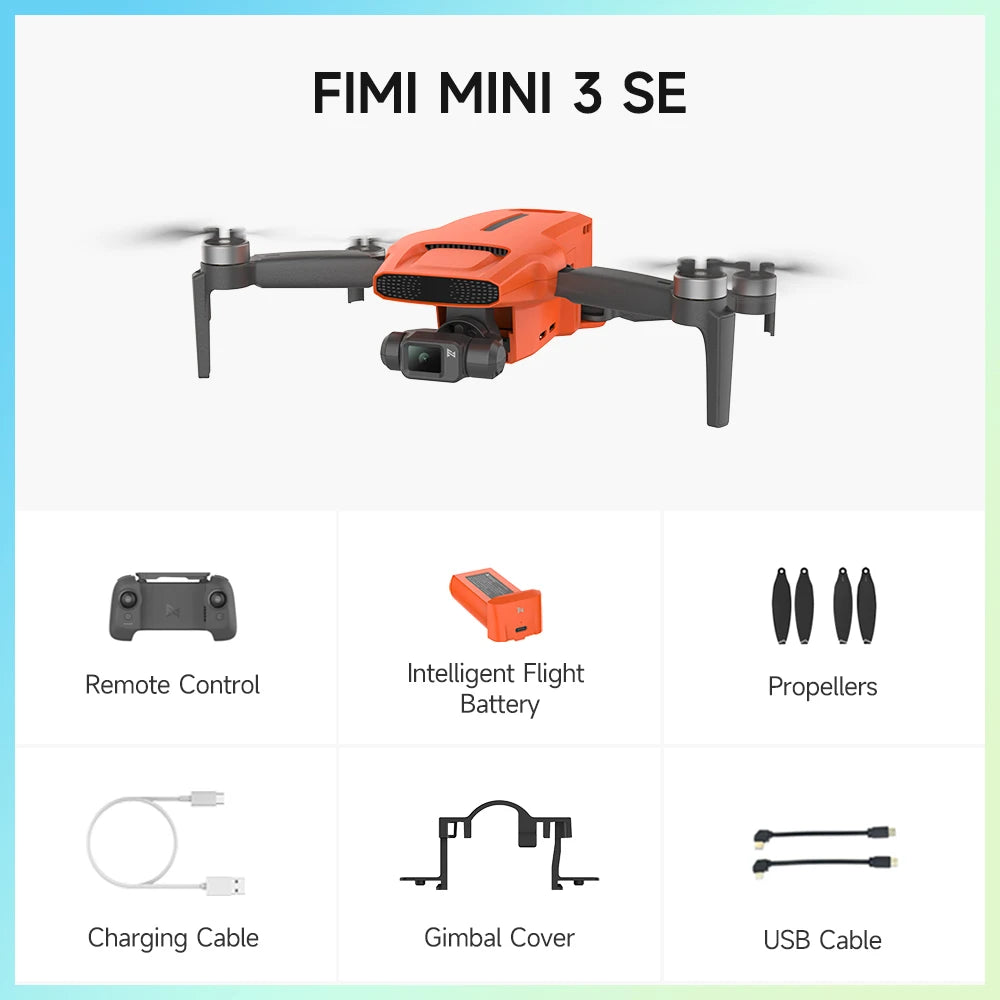 FIMI Mini 3 SE Ultralight 249g Foldable Drone, 4K/30fps Camera with 3-Axis Gimbal, 9km Transmission, 12MP Smart Tracking, GPS