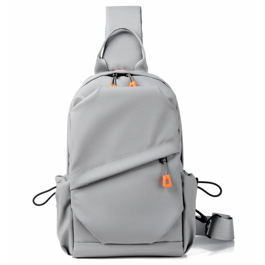 Men's hiking daily bag with shoulder straps, lightweight diagonal strap bag, single shoulder chest bag, black