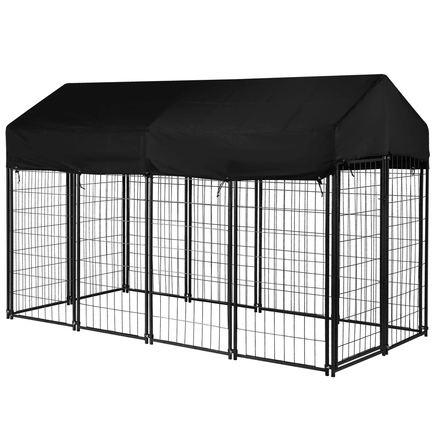 Outdoor Secure Wire Crate Kennel Steel Material Outdoor Dogs Welded Wire Kennels Waterproof Tarpaulin for Medium To Small Dog