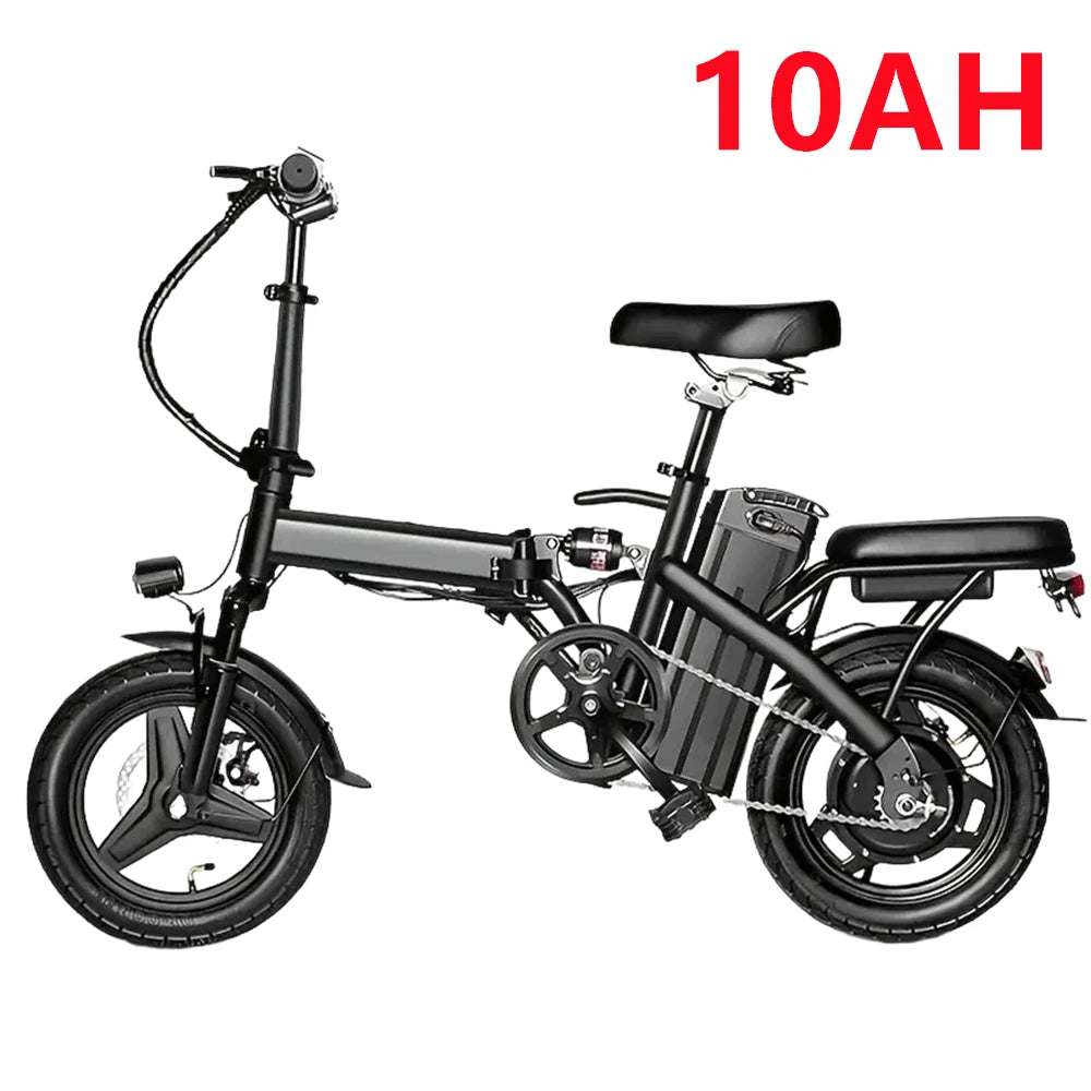 14" Folding Electric Motorcycles E Bike For Adults, 500W Peak Motor Ebike 19.9Mph 20Miles 48V 10AH Electric Mountain Bicycle