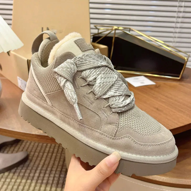 2025 Winter Women's Shoes Luxury Cotton Snow Boots Versatile Casual Shoes Unisex Thickened Plush Warm Non-Slip Ankle Boots