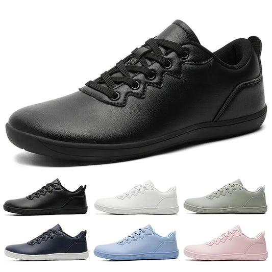 Wide Toe Box Barefoot Shoes for Women Men PU Leather Casual Shoes Zero Drop Dress Sneakers Outdoor Men Walking Shoes EU36-48