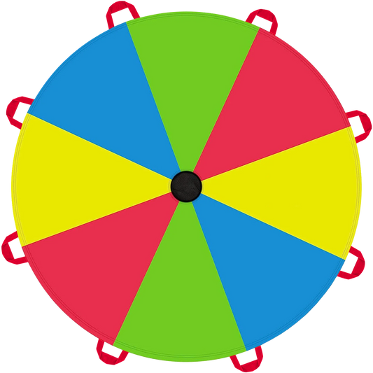 Multicolored Kids Play Parachute with 8 Handles for Indoor And Outdoor Gymnastics Toy Children's Game Activity
