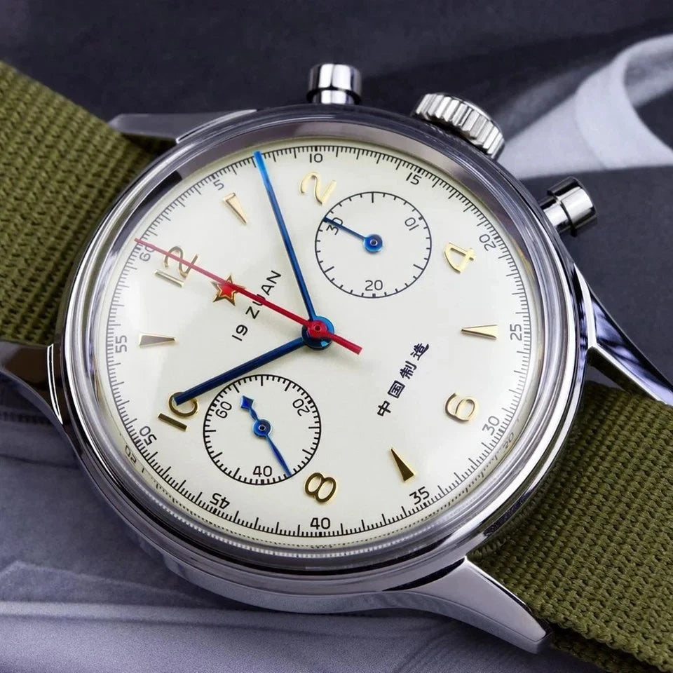 Seakoss 38mm Men's 1963 Chronograph Arcylic Glass With Seagull ST19 Hand Winding Movement Male Mechanical Watches