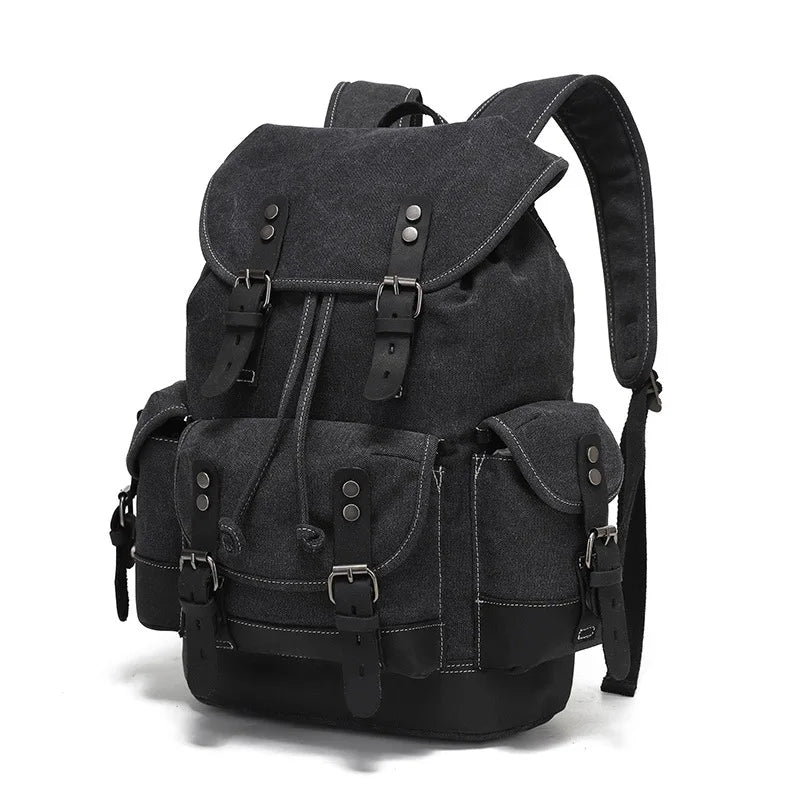 Vintage Canvas Backpacks for Men Laptop Daypacks Waterproof Rucksacks Large Waxed Mountaineering Travel Pack vintage backpack