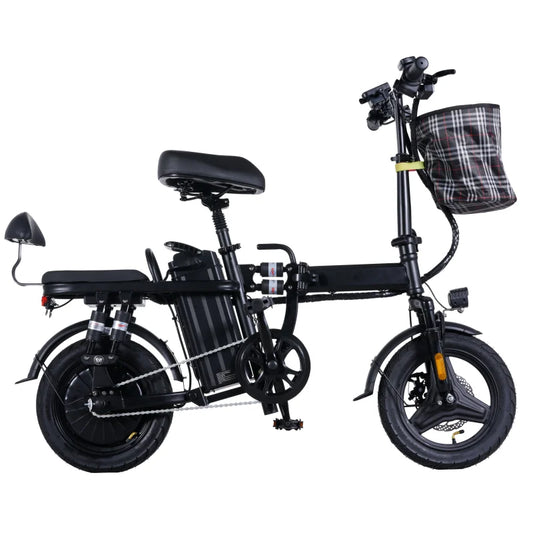 US Stock Adult Folding Electric Bike For 2 People Powerful 500W 32KM/H Multi Shock Absorption Family Electric Bicycle Men Women