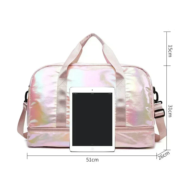 Women's gym travel bag large capacity handbag shoulder bag dry and wet separation sports fitness bag leisure luggage bag