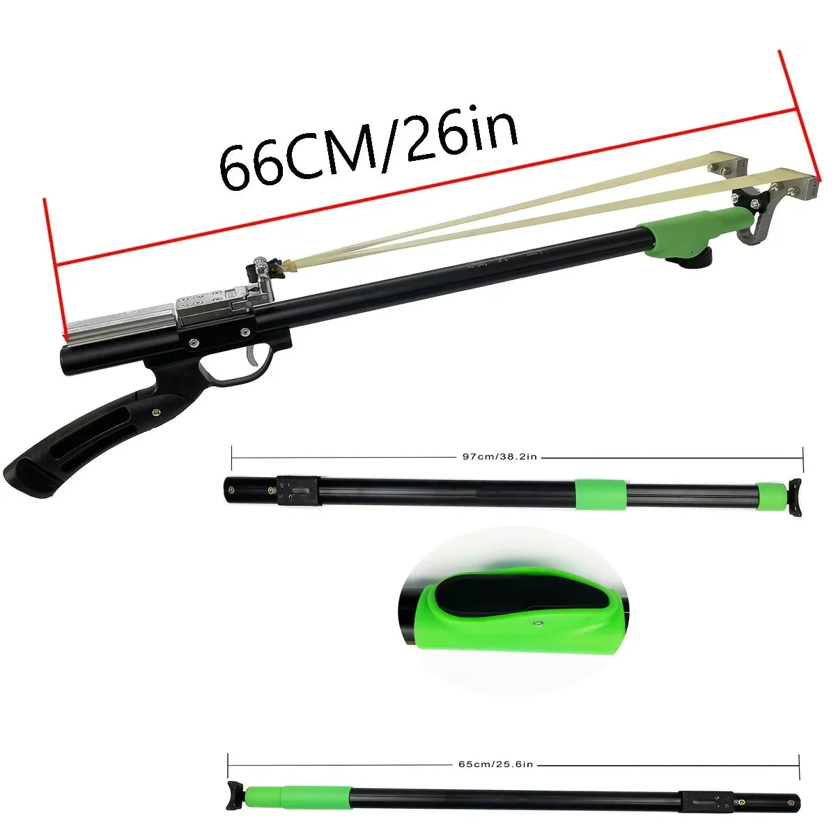 Outdoor Practice Shooting Hunting Accessories Launcher, Powerful Trigger Long Rod Slingshot - Precision Hunting Catapult