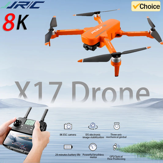 JJRC new X17 8K FPV dual-axis gimbal drone dual camera folding helicopter 5G brushless RC aerial photography aerial vehicle
